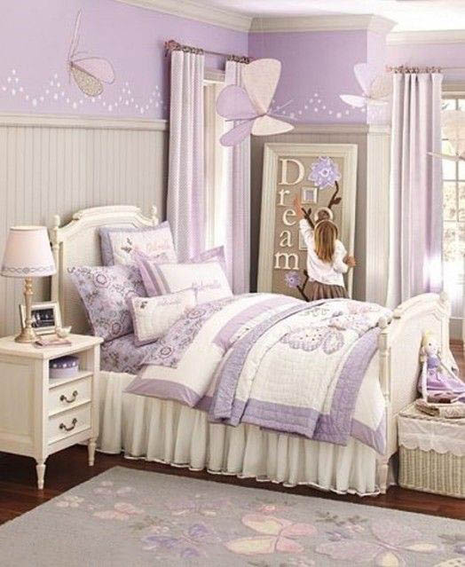 Детская комната в фиолетовом цвете 