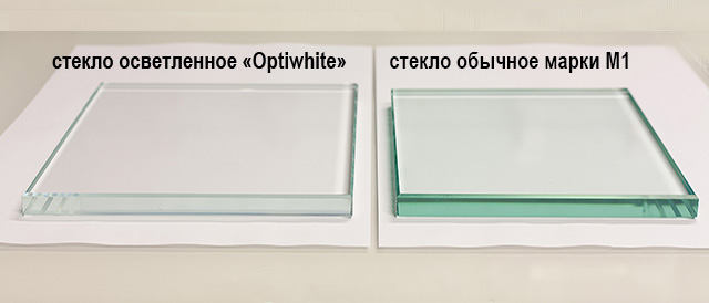 Сравнение осветленного и обычного стекла