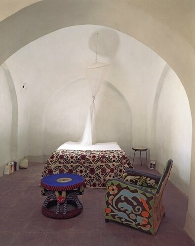 Спальня в египетском доме Кристиана Лабутена 
